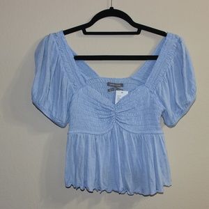 S UO Baby blue babydoll blouse